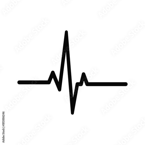 Electrocardiogram ecg heart rhythm line, isolated on