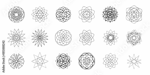 Collection of intricate geometric mandala designs