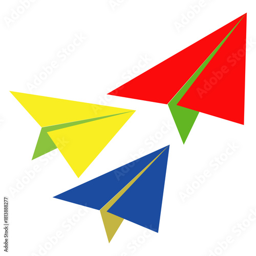 Colorful Paper Plane Illustration