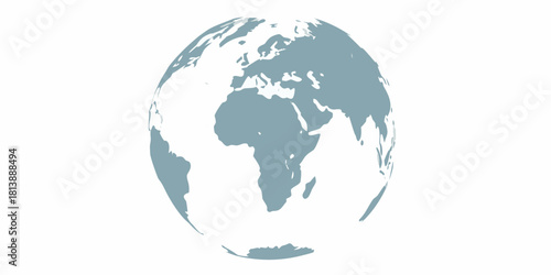 Stylized globe showing europe africa and asia