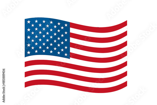 Waving flag of the United States of America symbolizing freedom and patriotism