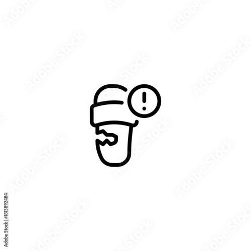 broken sandal rubber icon and illustration