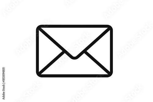 Minimalist black outline of a closed envelope for email or postal communication