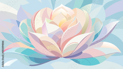 Continuous seamless abstract pattern built from intersecting flower forms vector illustration ai generated art