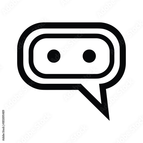 Chatbot icon representing artificial intelligence and communication, isolated on