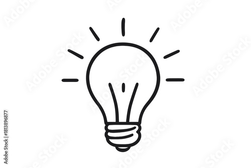 Glowing light bulb symbol representing a brilliant idea creativity and electric power concept