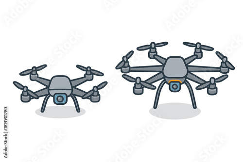 Modern aerial drone technology devices for remote surveillance and delivery services