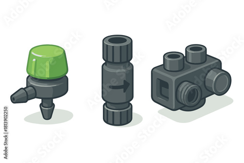 Essential plastic hardware components for automated drip irrigation systems