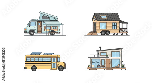 A Collection of Alternative Housing Illustrations.