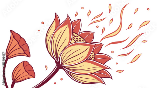 Smooth overlapping petals shaping a seamless abstract flower design vector illustration ai generated art