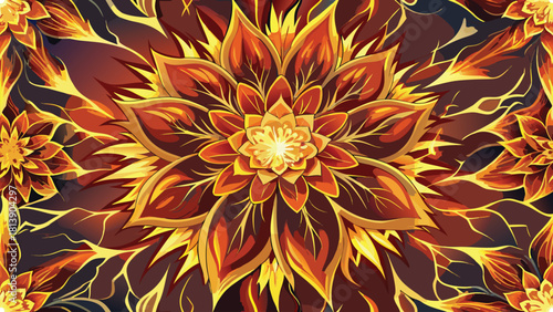 Seamless abstract flower pattern created from soft overlapping shapes vector illustration ai generated art