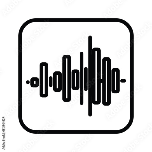 Sound wave icon, audio signal, music equalizer, isolated on