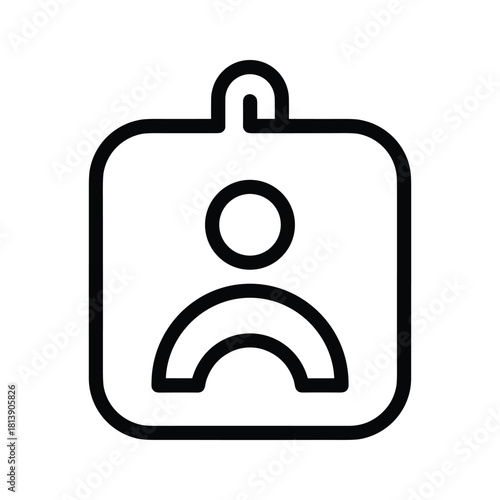 Icon of a person or user profile on a tag, isolated on