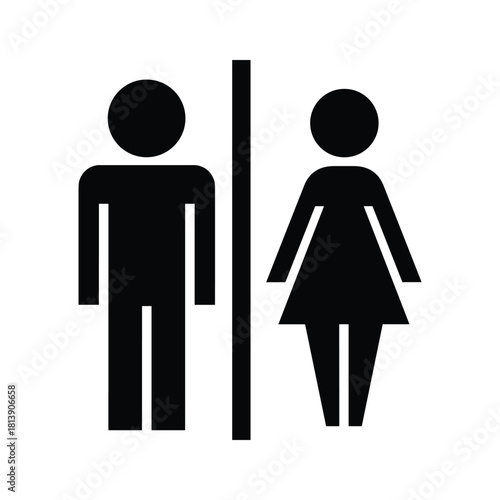 Male and female restroom symbols isolated on