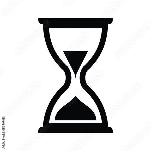 Hourglass icon showing sand falling, isolated on