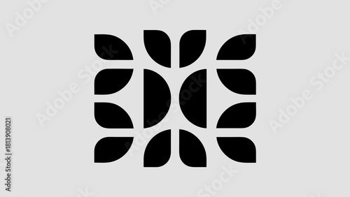 Modern Geometric Floral Tile Pattern