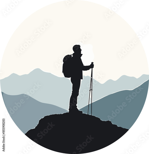 silhouette of a man with a backpack