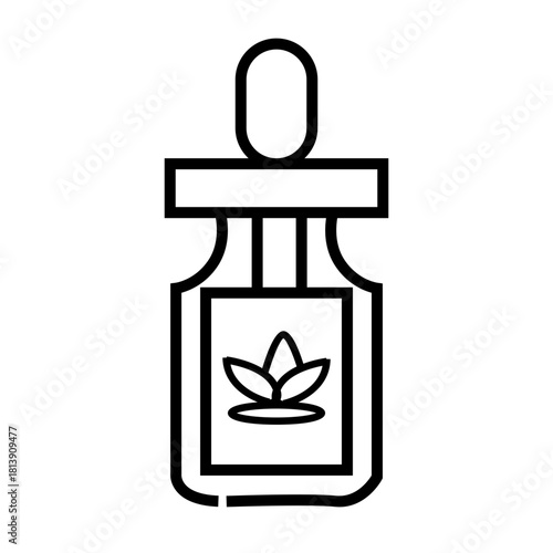 vector illustration of a oil olive bottle outline icon