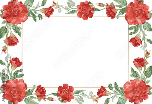 floral frame with roses