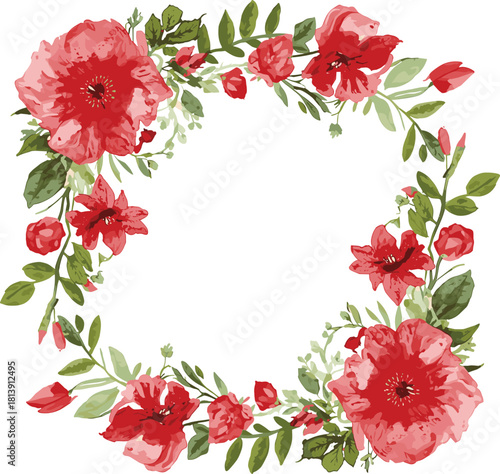 floral frame with roses