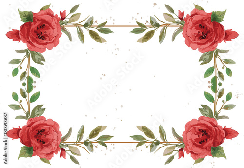 floral frame with roses