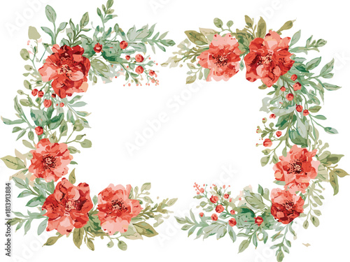 floral frame with roses