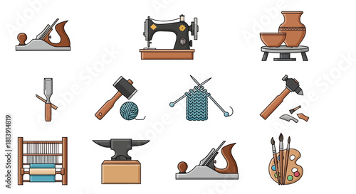 Crafting Tools Collection - A Comprehensive Assortment of Artisan Equipment.