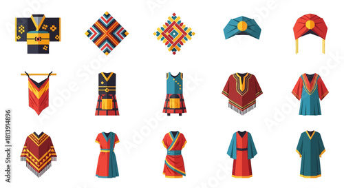 Diverse Traditional Clothing - A Colorful Cultural Collection.