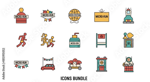 Icons Bundle Representing Various Activities and Concepts.
