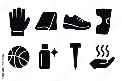 Minimalist sports icons collection for fitness, wellness, and exercise designs