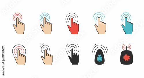 Touch Screen Gestures - Hand Icons for Digital Interaction.