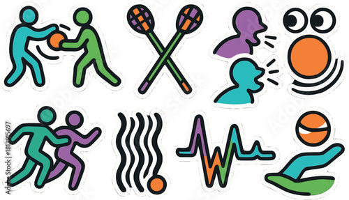 Creative teamwork and motion concept icons for design projects