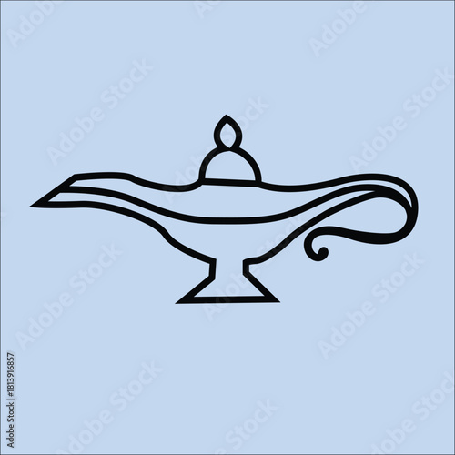 oil lamp black and white clipart 
