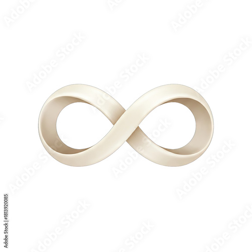 Cream Colored Infinity Symbol On Black Background Elegant Smooth Curve Representing Limitless Possibilities And Eternity