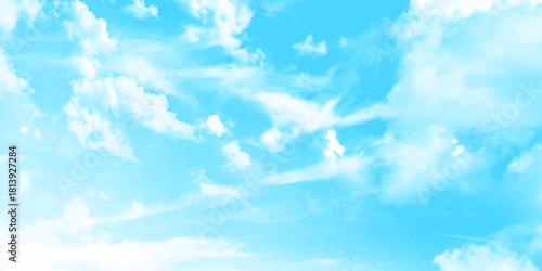 blue sky with clouds. Bright blue sky and white clouds. wallpaper.