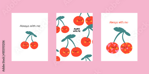 A set of Valentine's Day postcards. Modern doodle-style design Templates for celebrations, advertising, branding, banners, covers, labels, posters, sales