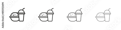 Fast food icon line icon. linear style vector symbols collection on white background