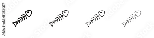 Fish skeleton icon line icon. linear style vector symbols collection on white background