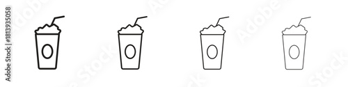 Frappuccino icon line icon. linear style vector symbols collection on white background