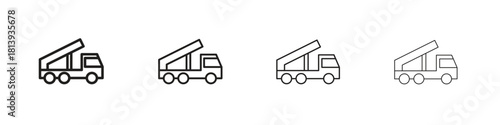 Gangway truck icon line icon. linear style vector symbols collection on white background