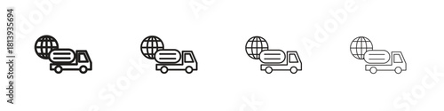 Global Logistic icon line icon. linear style vector symbols collection on white background