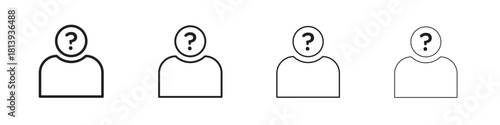 Guess who icon line icon. linear style vector symbols collection on white background