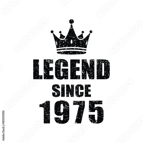 Celebrate a 1975 Legend with this Vintage Crown Graphic for Birthday Gifts and Apparel Designs that Honor a Milestone Year of Awesomeness
