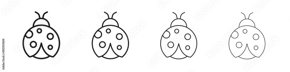 Fototapeta premium Ladybug icon line icon. linear style vector symbols collection on white background