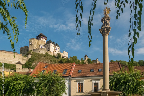 Beautiful view of Trencin town in Slovakia during summer.
