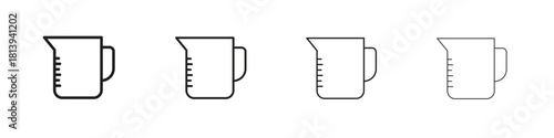 Measuring cup icon line icon. linear style vector symbols collection on white background