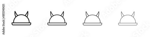 Medieval Helmet with Horns icon line icon. linear style vector symbols collection on white background