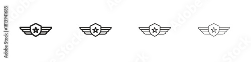 Militar Insignia icon line icon. linear style vector symbols collection on white background