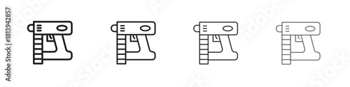 Nail gun icon line icon. linear style vector symbols collection on white background