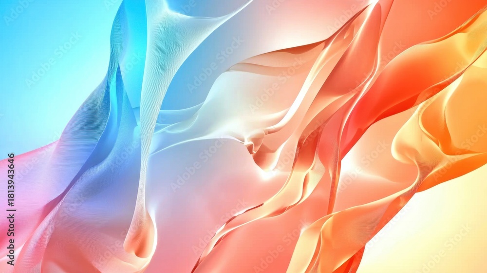 Obraz premium Abstract Colorful Waves Flowing Smoothly in Vibrant Light Tones